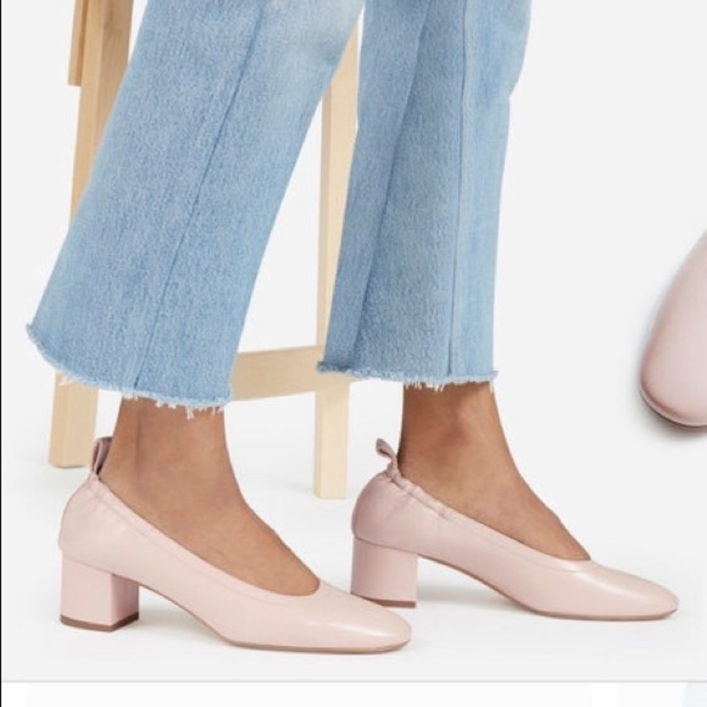 Cute Italian Leather Day Heels - Pale pink, 8